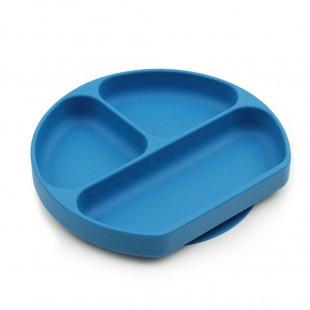 Bumkins 儿童餐盘分格吸盘碗 - 容量大 吸力大 - 深蓝色